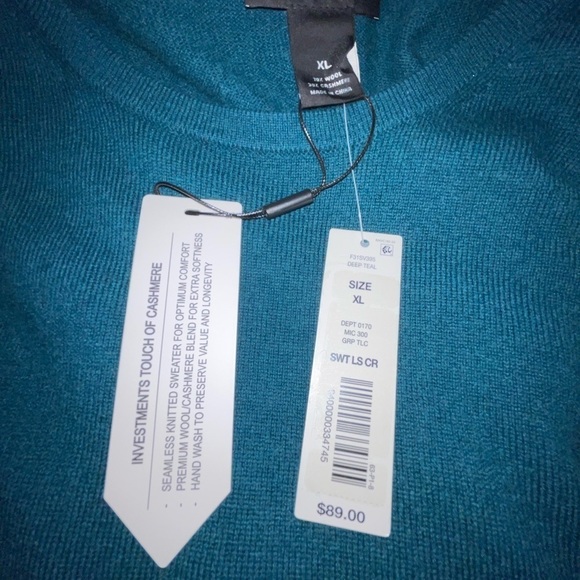 NWT 70% Wool 30% Cashmere Blend Classic Crew Neck Sweater - Picture 9 of 11